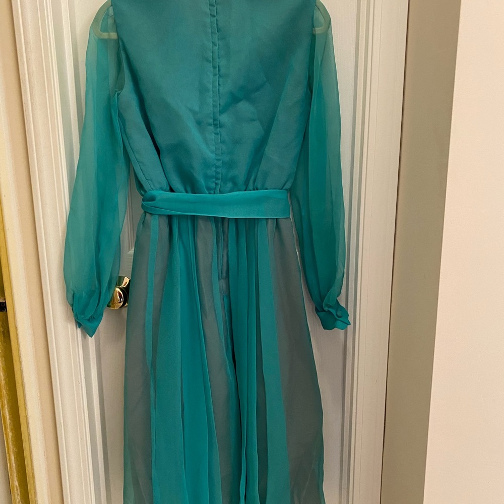Jack Bryan vintage ethereal tea length dress gown chiffon 50s or 60s - Picture 2 of 13